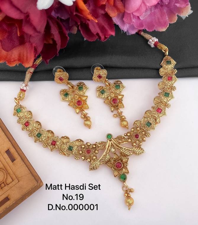 Rajwadi Style Matte Hasdi jewellery Set Catalog